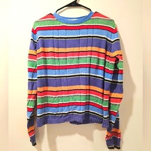 Susan Bristol 2001 Vintage Stripped Sweater 100% Cotton Size Large